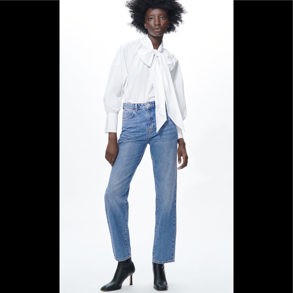 Zara High rise straight leg jeans size 36